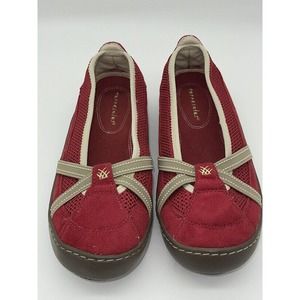 Terrasoles Red Echo Slip-On Crossband Loafer Flats w/ Rem. Inserts W Size‎ 8